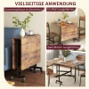 Opklapbare eettafel, geschikt voor maximaal 6 personen, met 6 wielen en remmen, voor kleine ruimtes, bruin 5