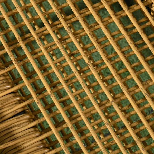 Polyrattan tuinstoel en kruk, verstelbare rugleuning, lichtbruin/grijs/zwart 10