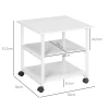 Printer tafel met rol, printer standaard met 3 niveau, printer houder staal, 50 x 50 x 52,5 cm 4