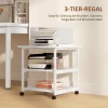 Printer tafel met rol, printer standaard met 3 niveau, printer houder staal, 50 x 50 x 52,5 cm 5