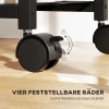 Printerstandaard printerrek met rollen, stopcontacten, usb en usb c aansluitingen tot 40 kg rustiek bruin 6