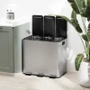 Prullenbak met 3 x 20 l compartimenten, deodorant deksel, vingerafdrukbestendig, soft close, verwijderbaar, zilver 10