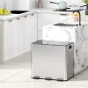 Prullenbak met 3 x 20 l compartimenten, deodorant deksel, vingerafdrukbestendig, soft close, verwijderbaar, zilver 2