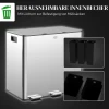 Prullenbak met 3 x 20 l compartimenten, deodorant deksel, vingerafdrukbestendig, soft close, verwijderbaar, zilver 8