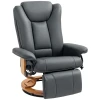 Relaxstoel met ligfunctie, draaibaar, tot 150 kg, kunstlederen bekleding, stalen frame, donkergrijs 1