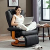 Relaxstoel met ligfunctie, draaibaar, tot 150 kg, kunstlederen bekleding, stalen frame, donkergrijs 10