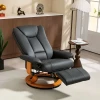 Relaxstoel met ligfunctie, draaibaar, tot 150 kg, kunstlederen bekleding, stalen frame, donkergrijs 2