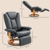 Relaxstoel met ligfunctie, draaibaar, tot 150 kg, kunstlederen bekleding, stalen frame, donkergrijs 4