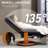 Relaxstoel met ligfunctie, draaibaar, tot 150 kg, kunstlederen bekleding, stalen frame, donkergrijs 5