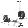 Roeiapparaat, opvouwbaar, stille aluminium frame, lcd monitor, 8 niveaus weerstand, zwart/zilver 4