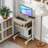 Rolbureau met lade en planken, 4 wielen, compact, spaanplaat, metaal 10