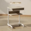 Rolbureau met lade en planken, 4 wielen, compact, spaanplaat, metaal 4