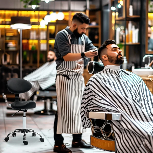 Rolkruk verstelbaar in hoogte met rugleuning draaikruk 83 98 cm werkkruk 360° draaibaar voor kantoor salon 10