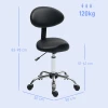 Rolkruk verstelbaar in hoogte met rugleuning draaikruk 83 98 cm werkkruk 360° draaibaar voor kantoor salon 4
