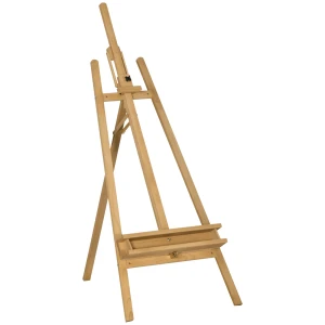 Schildersezel, houten schildersezel, in hoogte verstelbaar, opvouwbaar, pennenbakje, beukenhout, 65 x 110 x 180 235 cm 1