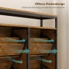 Schoenenkast met 4 kantelbare laden, slank ontwerp, open rek, voor 12 20 paar schoenen, staal, bruin 10