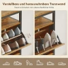 Schoenenkast met 4 kantelbare laden, slank ontwerp, open rek, voor 12 20 paar schoenen, staal, bruin 7