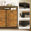 Schoenenkast met 4 kantelbare laden, slank ontwerp, open rek, voor 12 20 paar schoenen, staal, bruin 9
