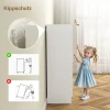 Schoenenkast met soft close scharnieren, verstelbare planken, 6 laags schoenenrek voor hal, entree, voor 14 paar, 55 x 35 x 108 cm, hout, wit 8