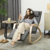 Schommelstoel met massagefunctie, lendenverwarming, 3 modi, stoffen bekleding, grijs 2