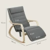 Schommelstoel met massagefunctie, lendenverwarming, 3 modi, stoffen bekleding, grijs 4