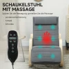 Schommelstoel met massagefunctie, lendenverwarming, 3 modi, stoffen bekleding, grijs 5