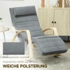 Schommelstoel met massagefunctie, lendenverwarming, 3 modi, stoffen bekleding, grijs 7