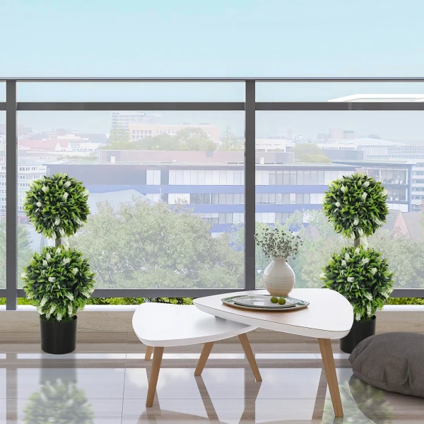 Set van 2 kunstplanten, uv bestendige kunstplant in bloempot, 70 cm kamerplant voor woonkamer, tuin 8