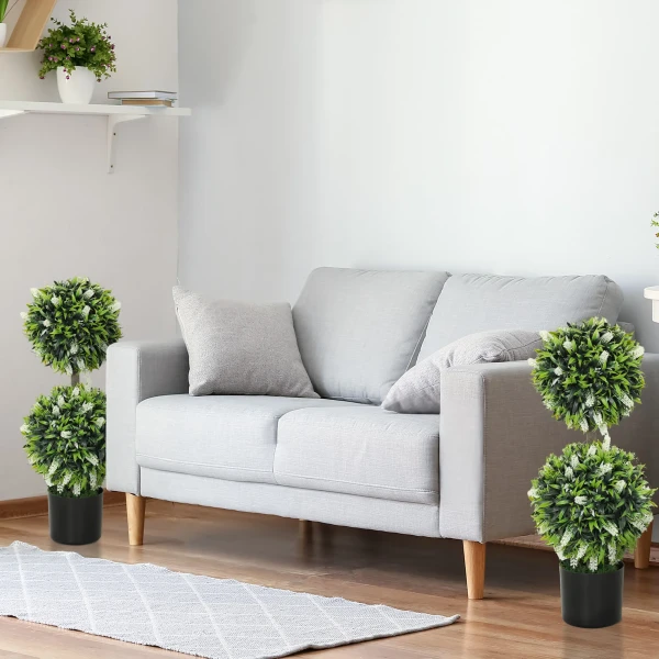 Set van 2 kunstplanten, uv bestendige kunstplant in bloempot, 70 cm kamerplant voor woonkamer, tuin 9