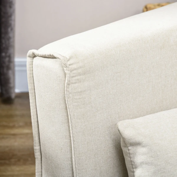 Slaapstoel, 6 traps verstelbare rugleuning, linnen look, tot 120 kg, crème 10