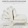 Slaapstoel, 6 traps verstelbare rugleuning, linnen look, tot 120 kg, crème 6