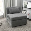 Slaapstoel, gastenmatras, 3 voudig opvouwbaar, compact, metalen frame, 80x75x74 cm, grijs 2