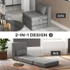 Slaapstoel, gastenmatras, 3 voudig opvouwbaar, compact, metalen frame, 80x75x74 cm, grijs 5
