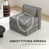 Slaapstoel, gastenmatras, 3 voudig opvouwbaar, compact, metalen frame, 80x75x74 cm, grijs 7