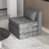 Slaapstoel, gastenmatras, 3 voudig opvouwbaar, compact, metalen frame, 80x75x74 cm, grijs 9