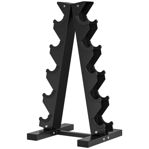 Sportnow halter voor 10 dumbbells, 5 niveaus, stabiel stalen frame, tot 100 kg, zwart, 66 x 35 x 33 cm 1