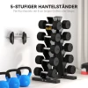 Sportnow halter voor 10 dumbbells, 5 niveaus, stabiel stalen frame, tot 100 kg, zwart, 66 x 35 x 33 cm 5