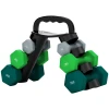 Sportnow halterset met opbergrek, set met 6 halters voor fitness training, 2 x 1kg, 2 x 3kg, 2 x 5kg 1