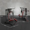 Sportnow multifunctioneel trainingsstation met 65 kg gewichtsblok, verstelbaar, voor thuis training, staal, kunstleer 4
