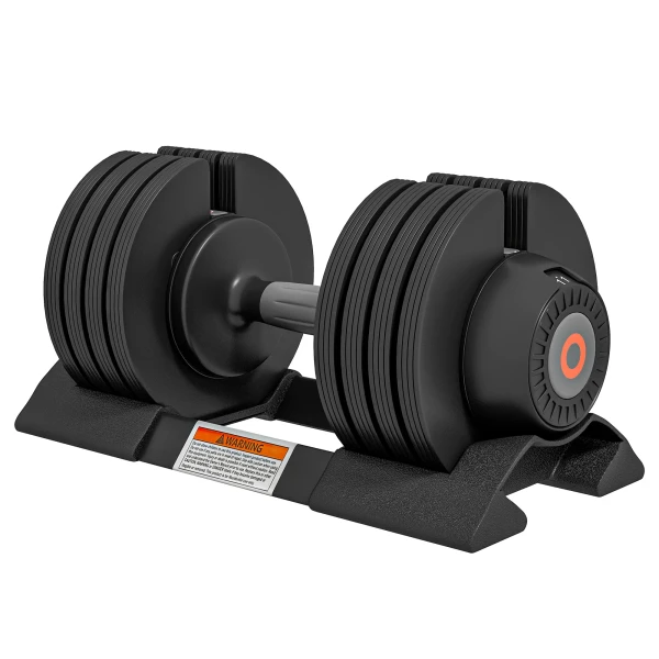 Sportnow verstelbare enkele dumbbell, 6/11/16/20 kg korte halter met opbergvak, met antislip handvatten, zwart 1