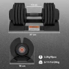 Sportnow verstelbare enkele dumbbell, 6/11/16/20 kg korte halter met opbergvak, met antislip handvatten, zwart 4