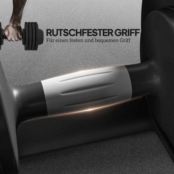 Sportnow verstelbare enkele dumbbell, 6/11/16/20 kg korte halter met opbergvak, met antislip handvatten, zwart 7