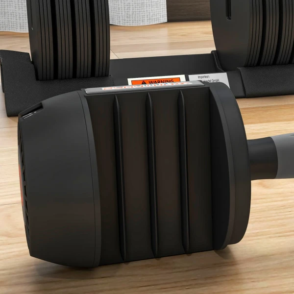 Sportnow verstelbare enkele dumbbell, 6/11/16/20 kg korte halter met opbergvak, met antislip handvatten, zwart 9
