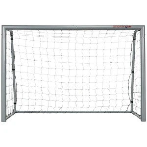 Sportnow weerbestendig voetbaldoel, stabiel metalen frame, scheurbestendig net, 160h x 240l x 85b cm, grijs 1