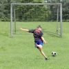 Sportnow weerbestendig voetbaldoel, stabiel metalen frame, scheurbestendig net, 160h x 240l x 85b cm, grijs 2