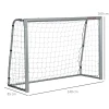 Sportnow weerbestendig voetbaldoel, stabiel metalen frame, scheurbestendig net, 160h x 240l x 85b cm, grijs 4