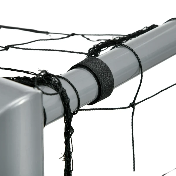 Sportnow weerbestendig voetbaldoel, stabiel metalen frame, scheurbestendig net, 160h x 240l x 85b cm, grijs 7