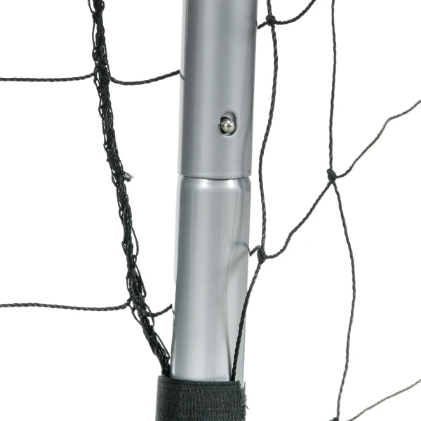 Sportnow weerbestendig voetbaldoel, stabiel metalen frame, scheurbestendig net, 160h x 240l x 85b cm, grijs 9
