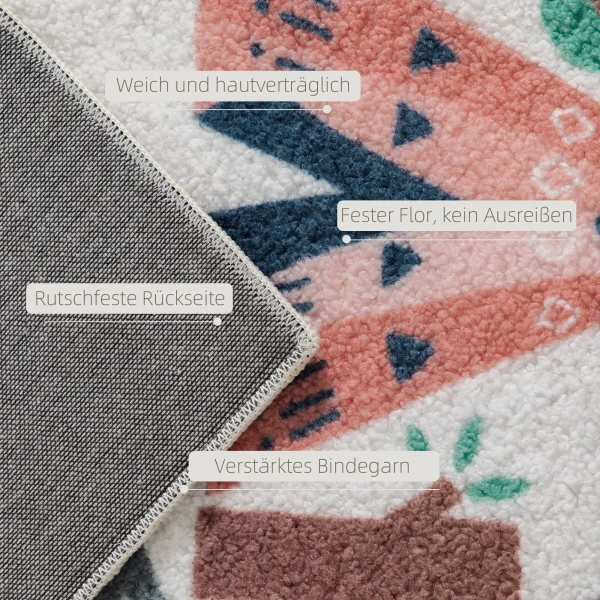 Tapijt met snelwegpatroon, witte achtergrond, zacht fleece, onderhoudsvriendelijk, kleurrijk 5