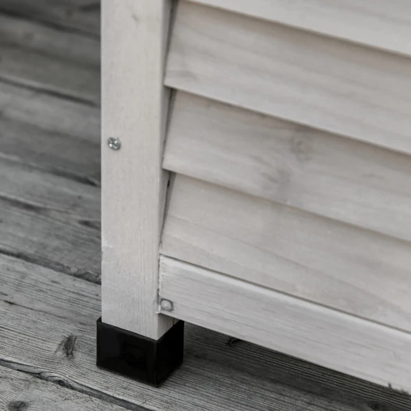 Tuinbox, weerbestendig, luchtdoorlatend, kussenbox, opbergbox, sparrenhout, grijs, 127 x 56 x 60 cm 10